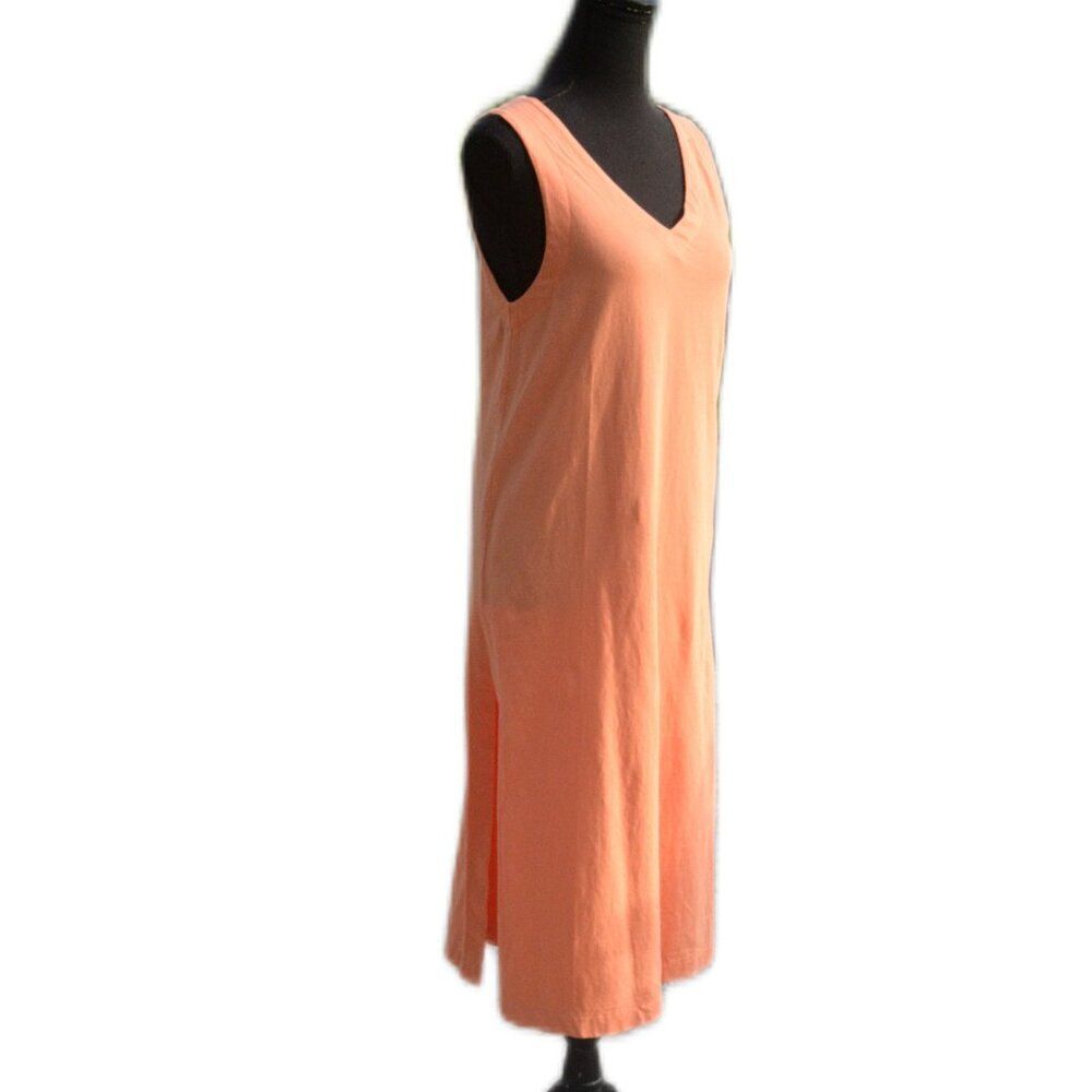 Pol Orange V-Neck Midi Sheath Dress Size Small
